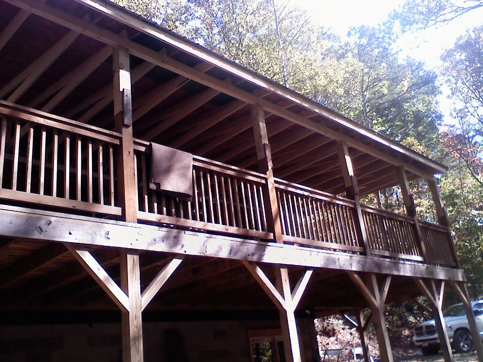 Timber framing under a new elevated porch and deck — Roof Leak Repair in Cresson by Roofing Brothers